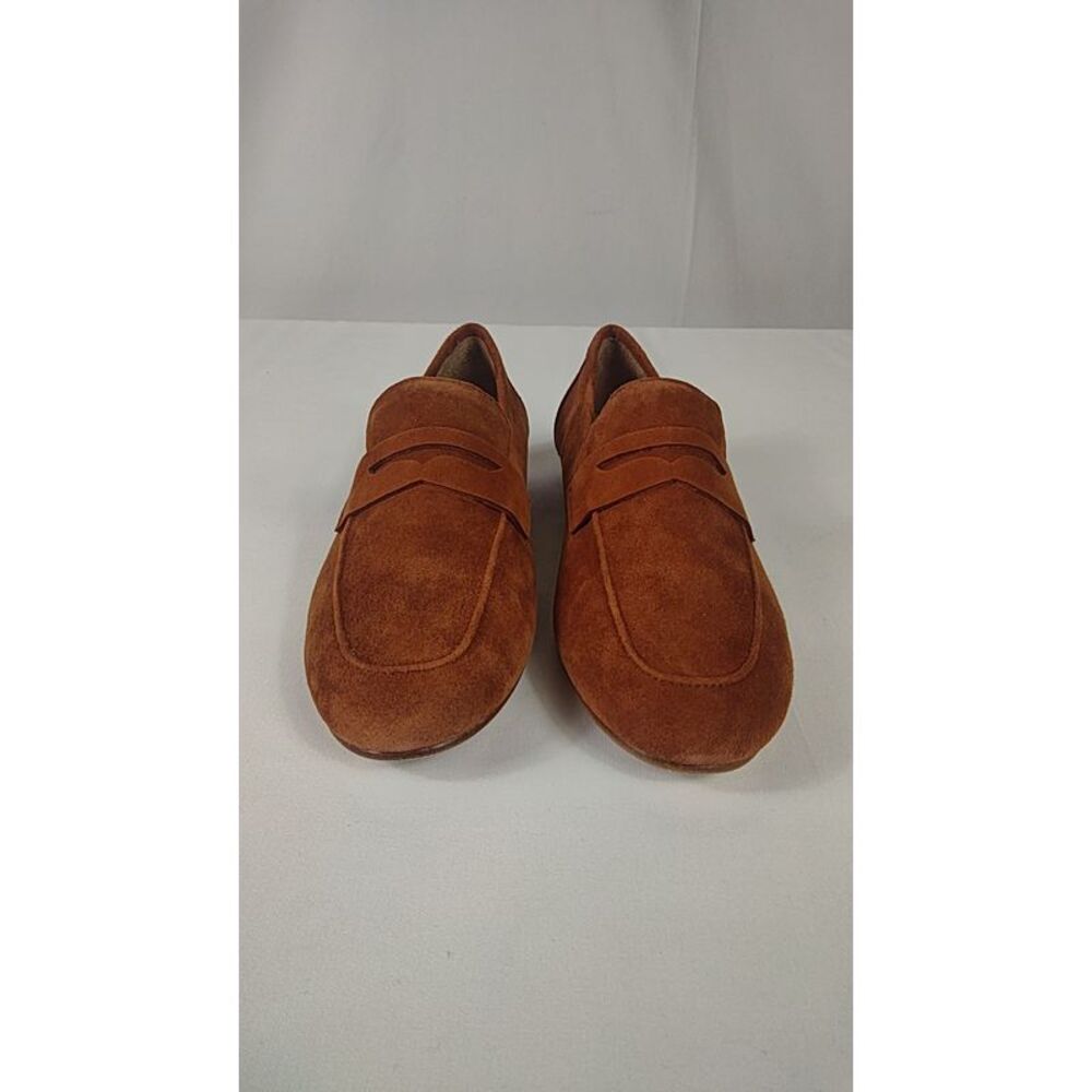 Quince Women Italian Suede Penny Loafer Shoes Brown 6 - Picture 2 of 2